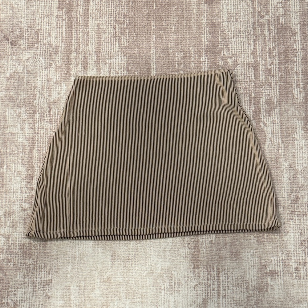 Ribbed Beige Bikini Coverup Skirt
